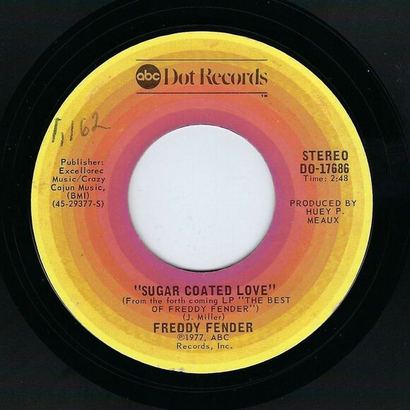 Freddy Fender 45 The Rains Came / Sugar Coated Love on ABC Dot EX Country - Picture 2 of 2